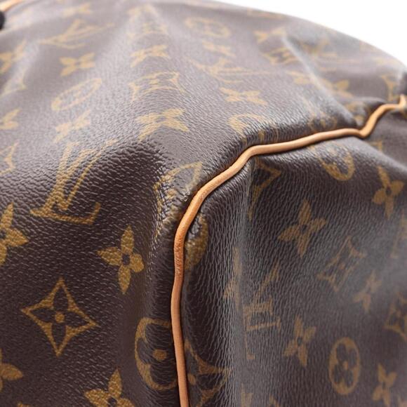 LOUIS VUITTON Brown Monogram Leather Keepall 55 Boston Bag - Picture 9 of 10